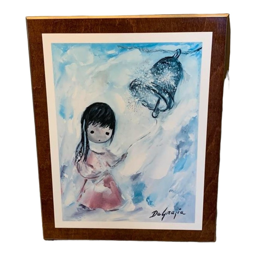 Vtg la Campania de Esperanza The Bell of Hope laminated print Ted DeGrazia 15X12